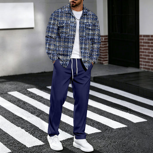 Men's Checkered Shirt and Pants Set