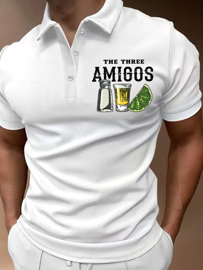 Men's The Three Amigos Cinco De Mayo Print Polo Shirt