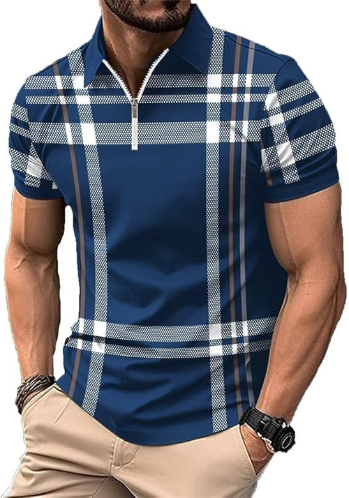 Men's Casual Business Button Short Sleeve Polo Shirt