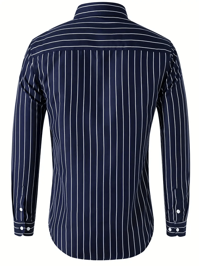 Men's Striped Business Casual Shirt