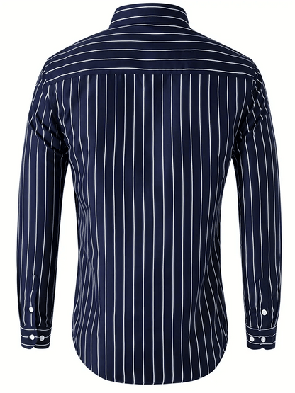 Men's Striped Business Casual Shirt