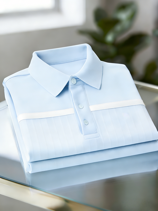 Men's Business Casual Button Short Sleeve Polo Shirt
