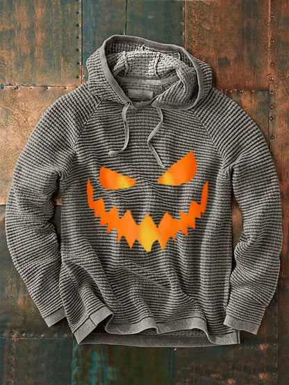 Men's Halloween Grimace Print Casual Hooded Sweatshirt