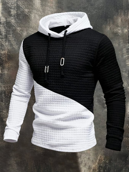 Men'S Stylish Color-Blocked Hooded Sweatshirt