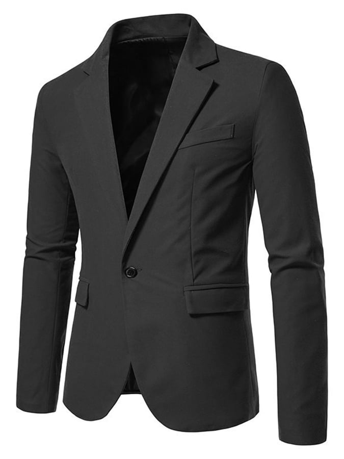 Men's Formal Single-Button Faux Suede Blazer