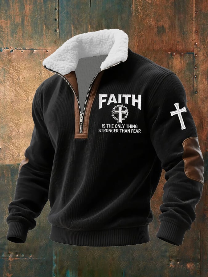 Men's Faith Printed Zipper Sweatshirt