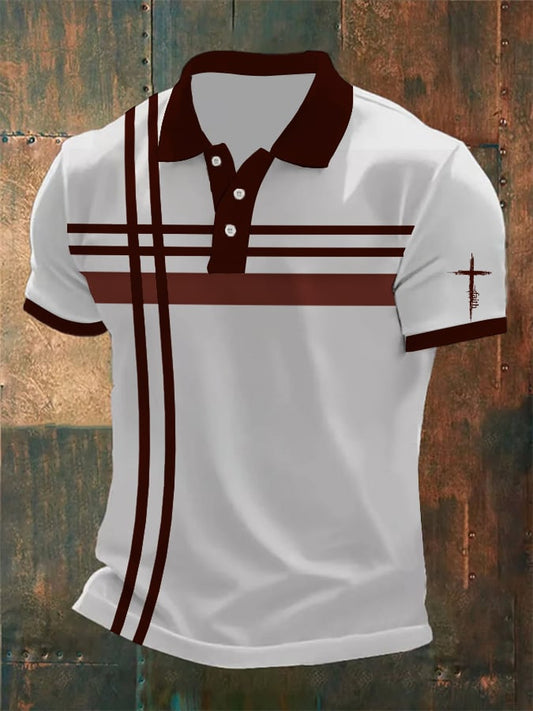 Men's Faith Casual POLO Shirt Tops