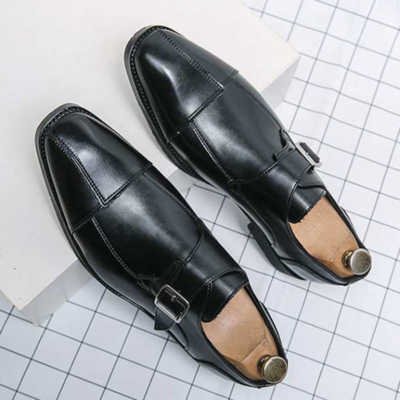 Men'S Patchwork Retro Punk Casual Single Monk Shoes