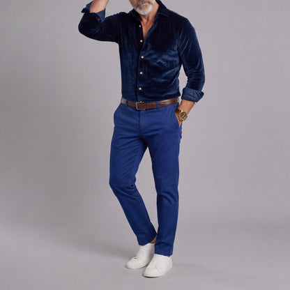 Men's Long-Sleeve Solid-Color Shirts