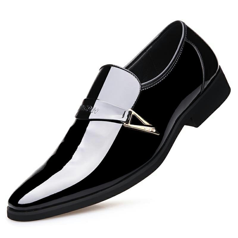 Men's Business Casual Patent Leather Dress Shoes