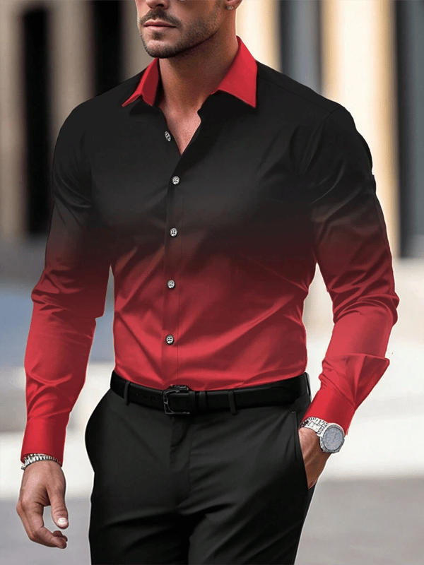 Men's Business Casual Long Sleeve Shirt