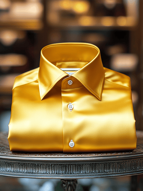 Men's Luxury Silk Business Classic Long Sleeve Shirt