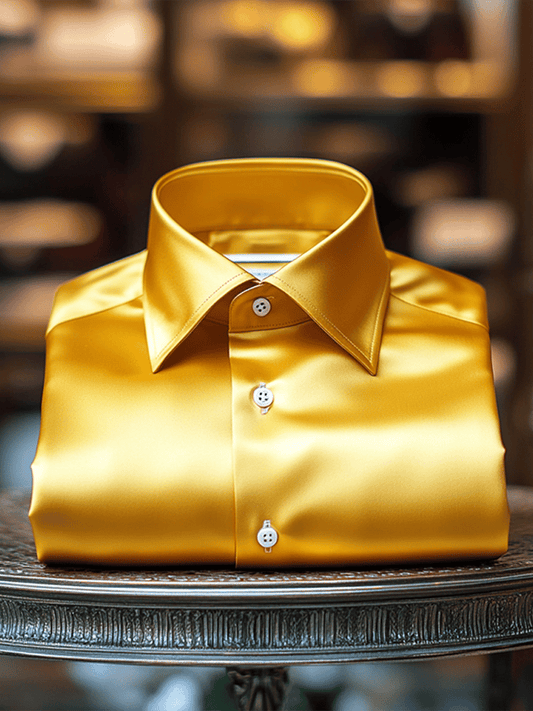 Men's Luxury Silk Business Classic Long Sleeve Shirt