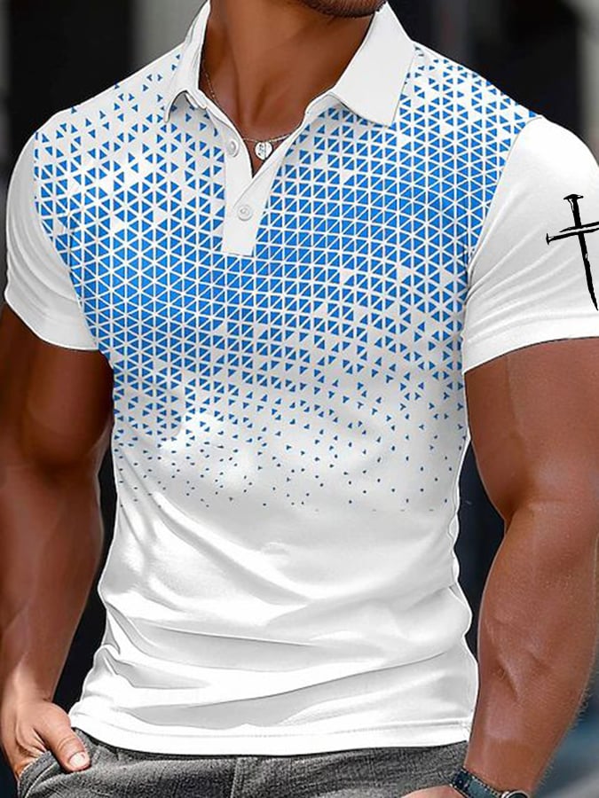 Men's Casual Contrast Color Faith Polo