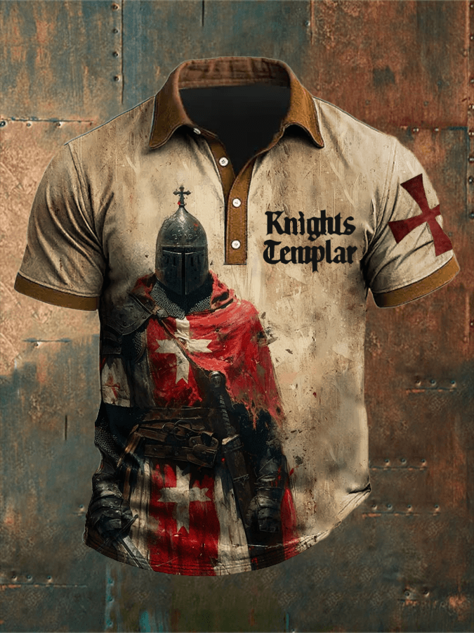 Men'S Retro Put On The Full Armor Of Godd Faith Printed POLO Shirt