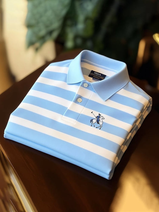 Men's Classic Business Logo Button Short Sleeve Polo Shirt