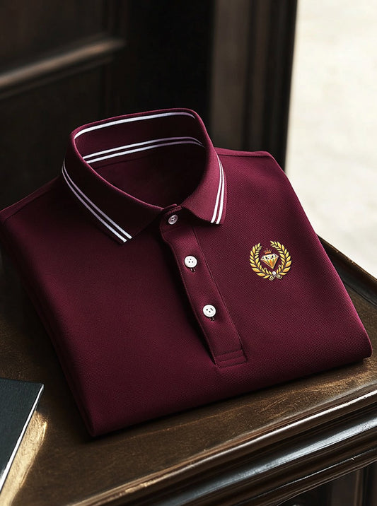 Men's Business Casual Button Short Sleeve Polo Shirt