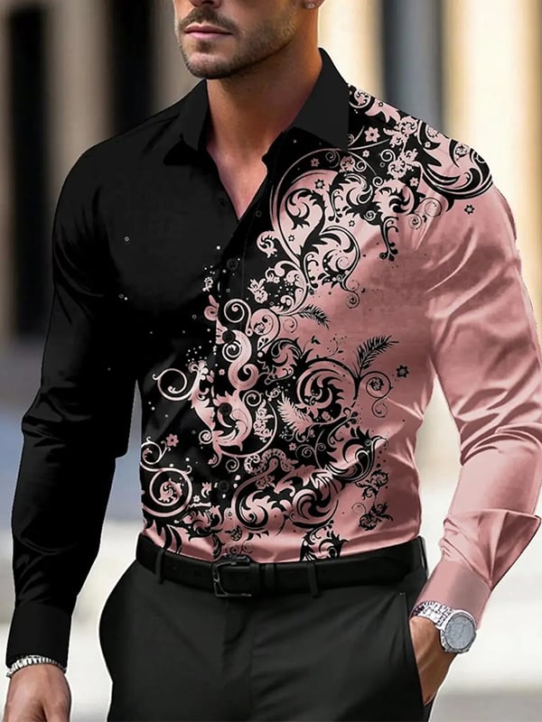 Men's Light Luxury Business Striped Print Shirt