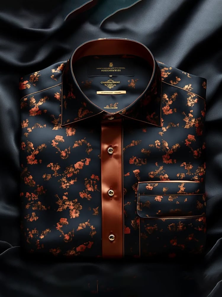 Men's Satin Luxe Long Sleeve Button Down Shirt