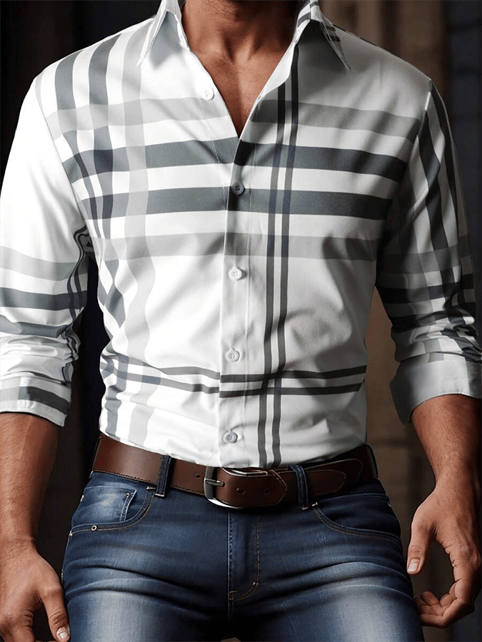 Men's Plaid Business Casual Shirt