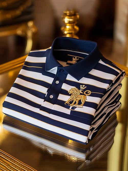Men's Business Casual Button Short Sleeve Polo Shirt