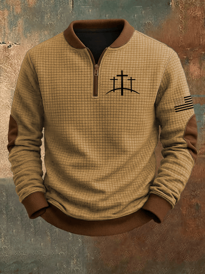 Men's Faith Print Jacquard Zip-Up Sweatshirt