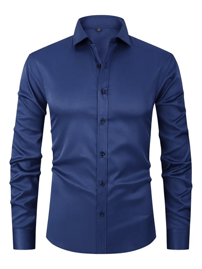 Men's Solid Color Design Business Casual Shirt