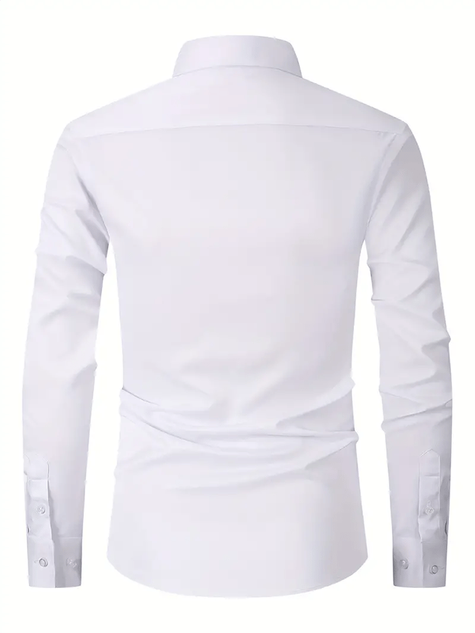 Men's Solid Color Design Business Casual Shirt