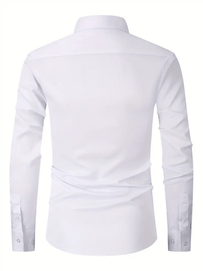 Men's Solid Color Design Business Casual Shirt