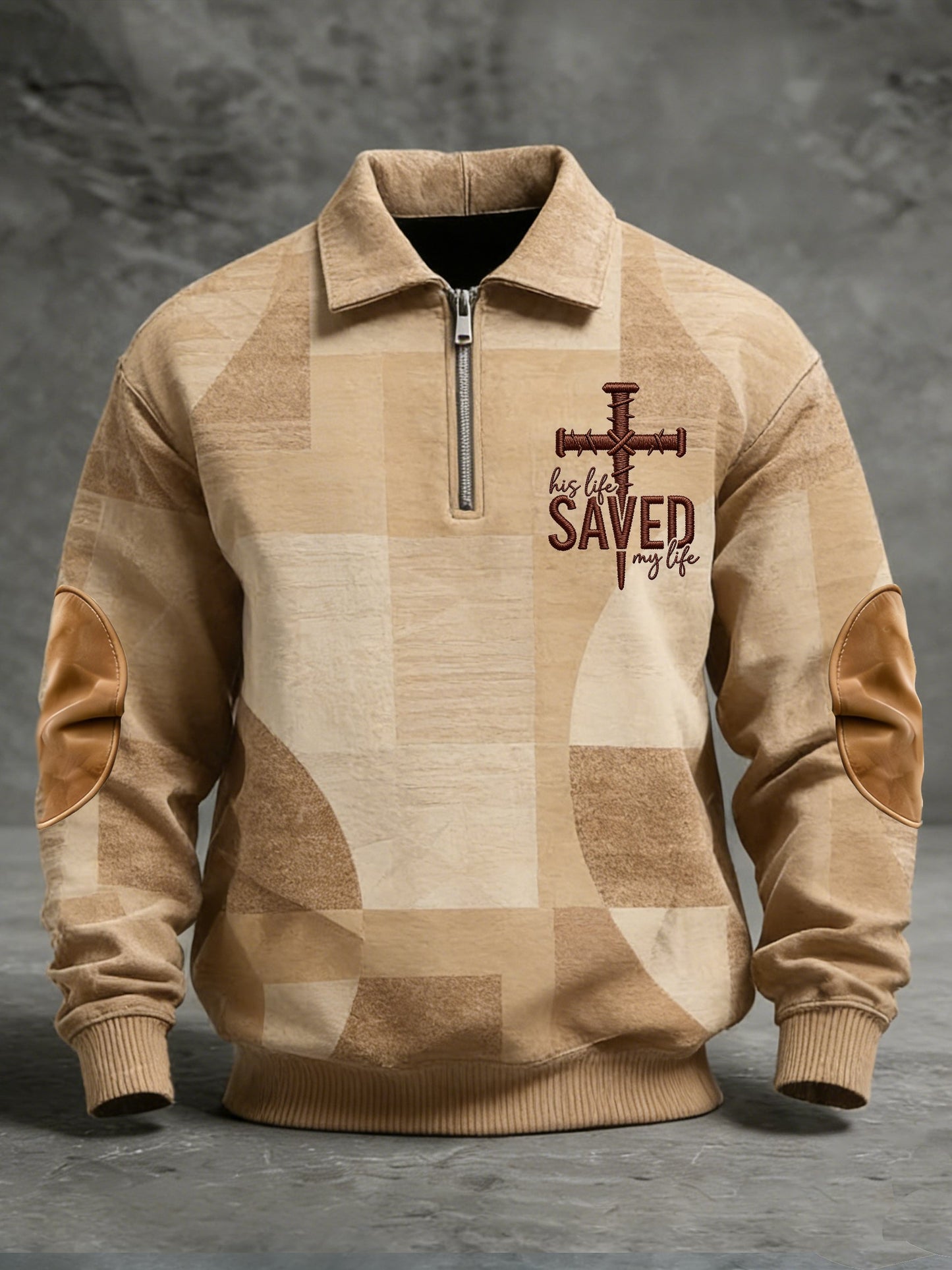 Men's Winter Faith Print Stand-Collar Top-Fast Shipping