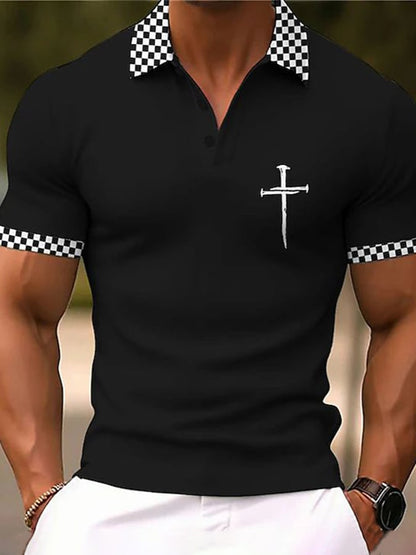 Men's Casual Contrast Color Faith Polo