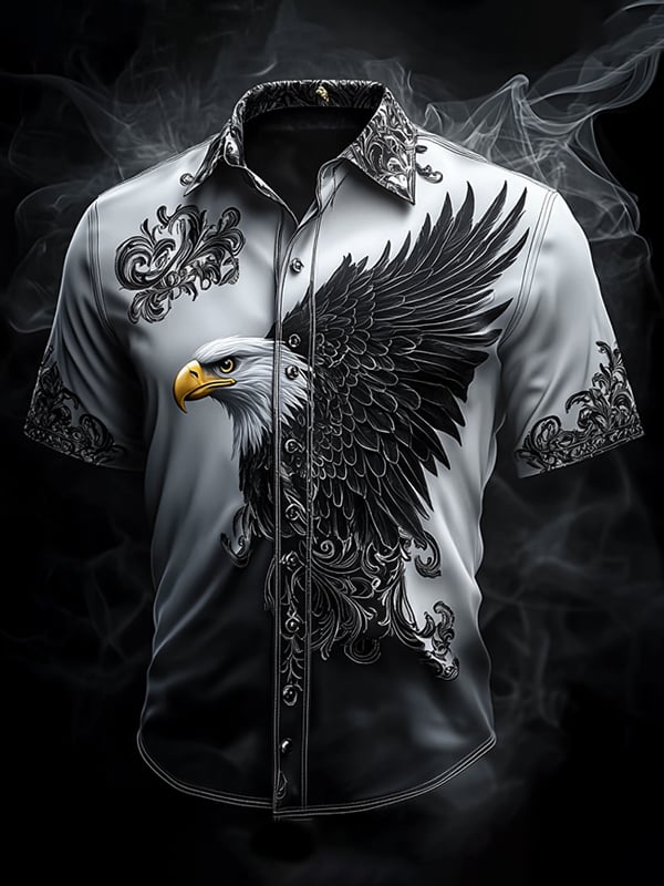 Men's Retro Viking Graphic Short Sleeve Shirt