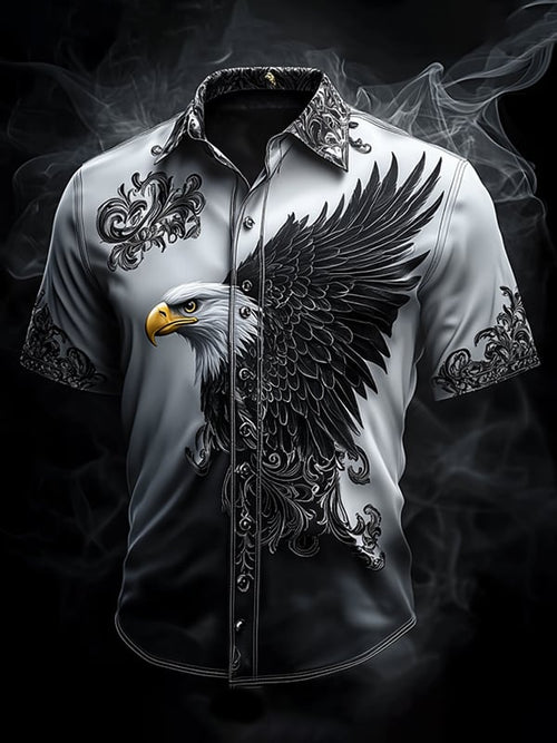 Men's Retro Viking Graphic Short Sleeve Shirt