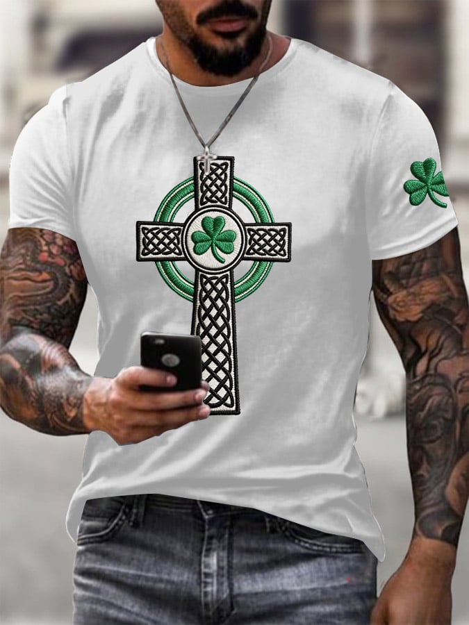 Men's St. Patrick's Day Printed Round Neck T-Shirt