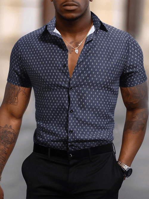 Men's Business Casual Short Sleeve Shirt