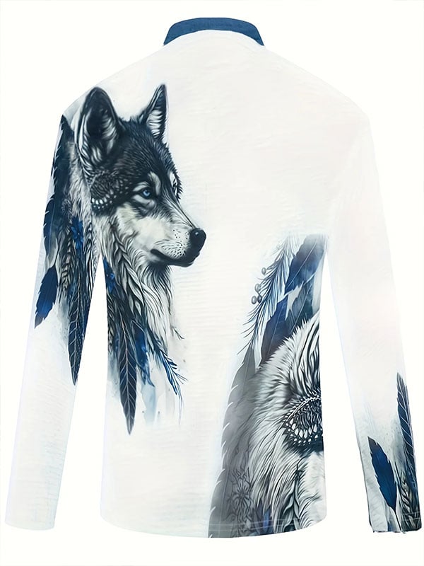 Men's Casual Animal Print Polo Shirt