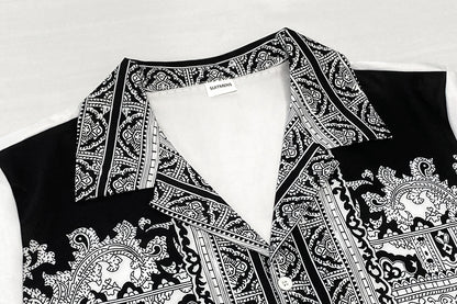 Black Embroidered Print Design 2-Piece Walking Set