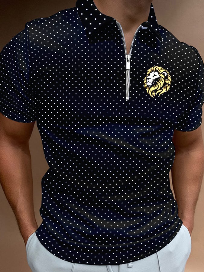 Casual Men'S Zipper Polo
