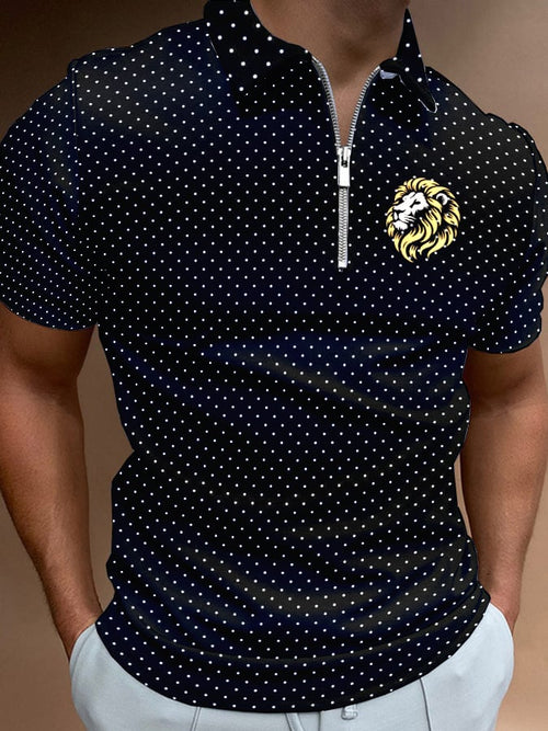 Casual Men'S Zipper Polo
