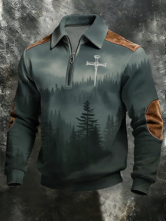 Men'S Vintage-Style Faith Printed Sweatshirt-Fast Shipping