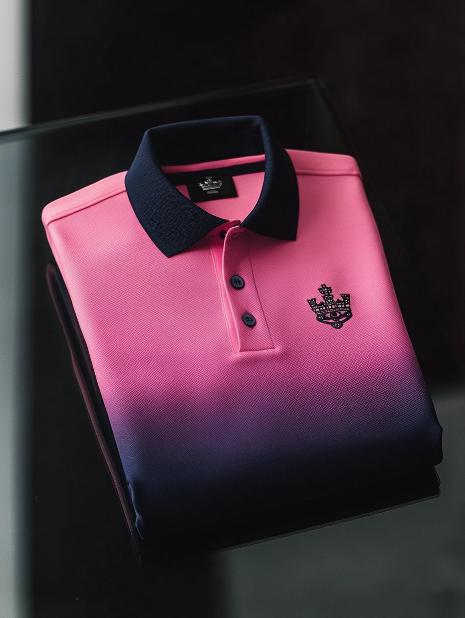 Men's Classic Business Logo Button Short Sleeve Polo Shirt