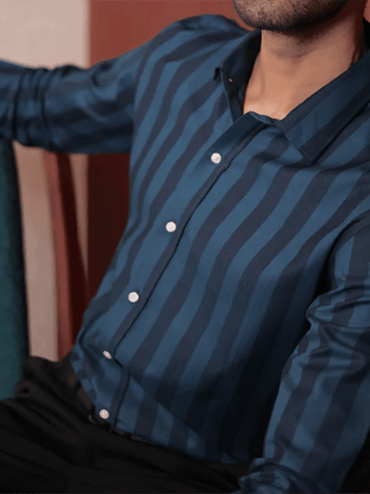 Men's Striped Business Casual Shirt