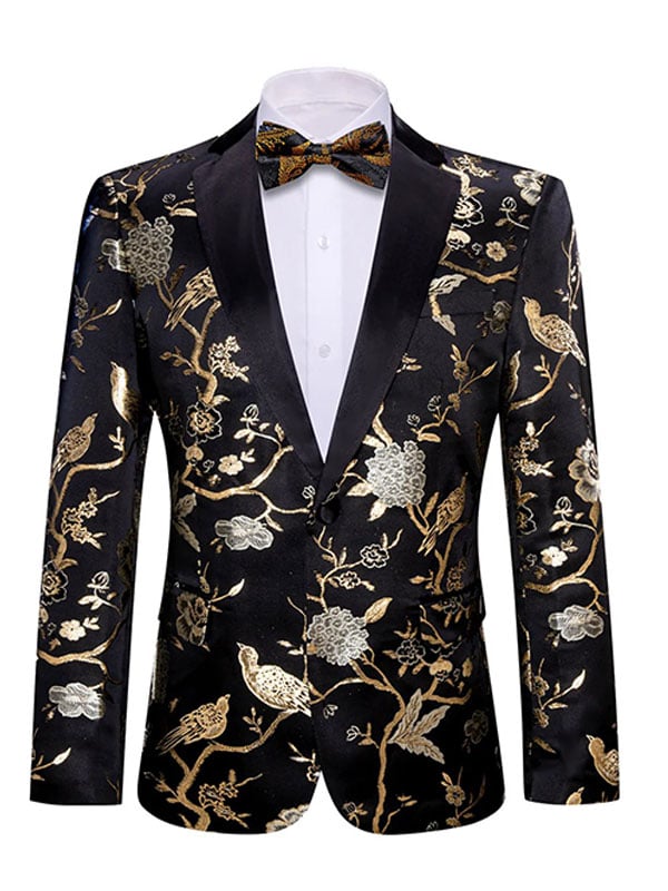 Men's Printed Gilt Blazer