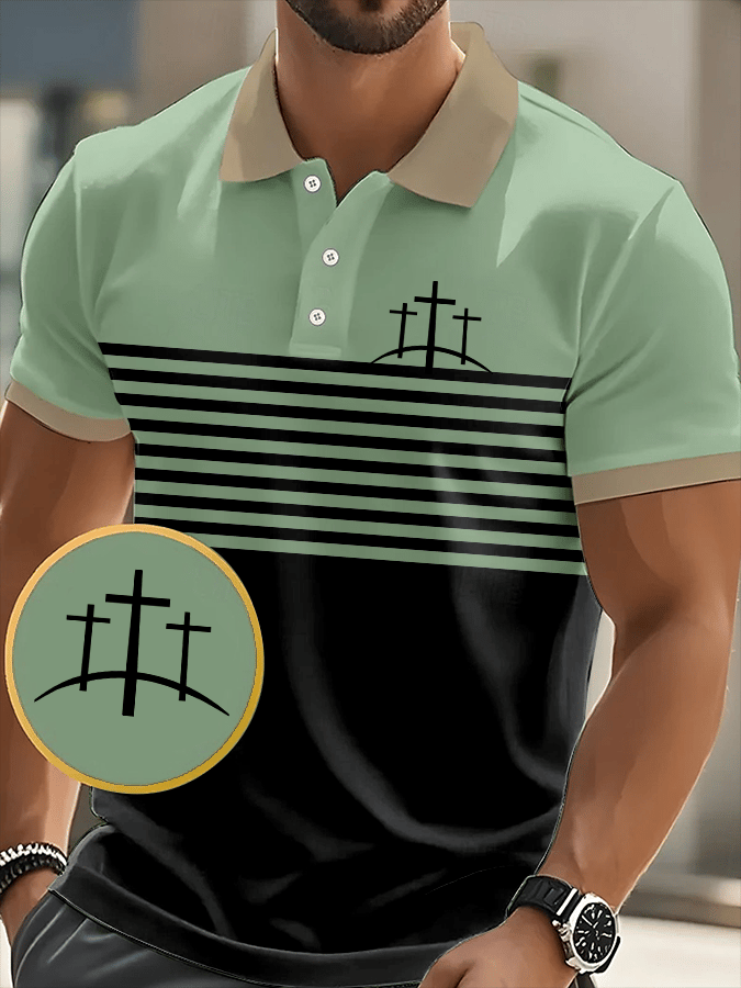 Men's Faith Printed Casual Polo Shirt
