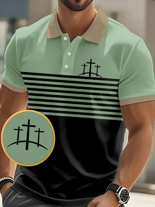 Men's Faith Printed Casual Polo Shirt