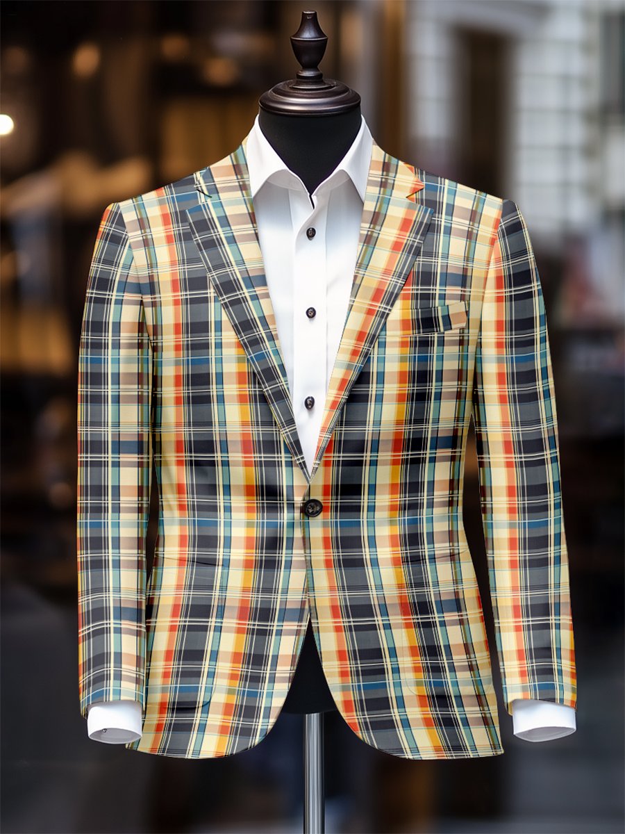 Men's Retro Casual Plaid Blazer
