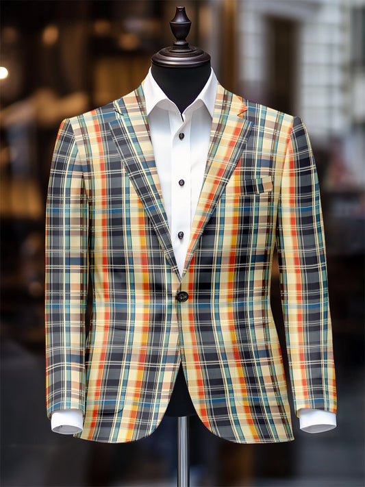 Men's Retro Casual Plaid Blazer