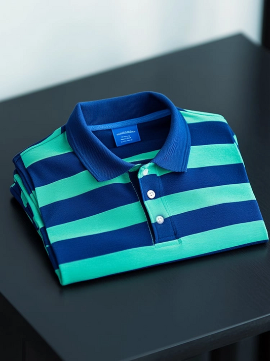 Men's Business Casual Button Short Sleeve Polo Shirt