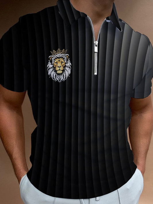 Casual Men'S Zipper Polo