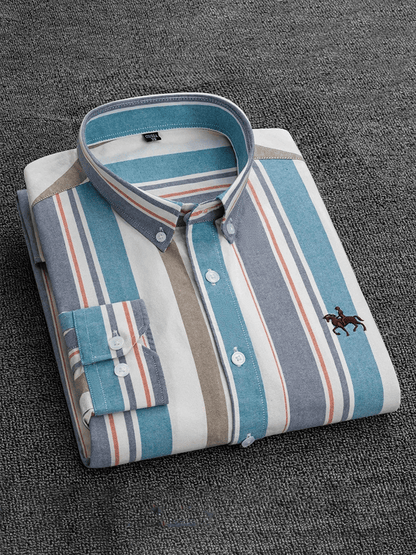 Men's Cotton Oxford Long Sleeve Business Shirt